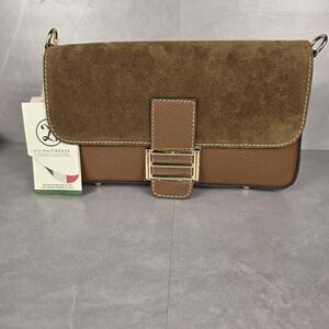 Divina Firenze Brown Suede and Leather Women's Bag